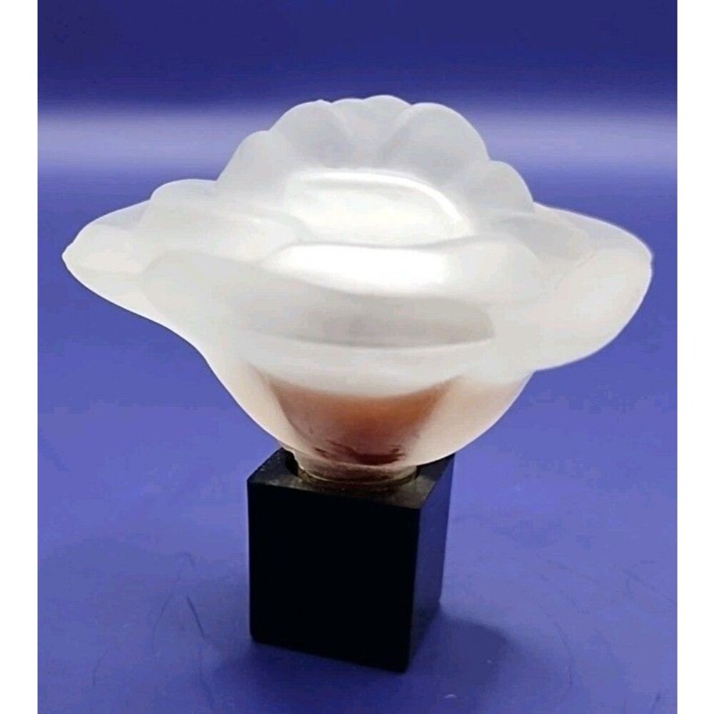 Vintage Rose Shape Etched  Glass Fragonard Perfume Bottle Collectible  Clearance